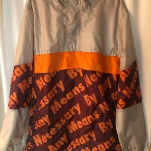 Rebel minds by any means necessary windbreaker jacket 2xl hooded pullover